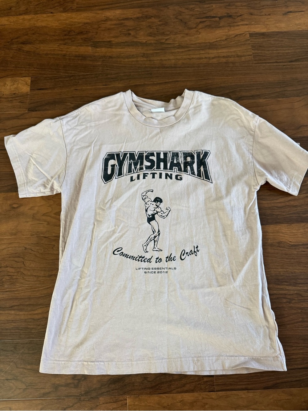 Gymshark Men's Lavender Lifting Tee - with Black Graphic